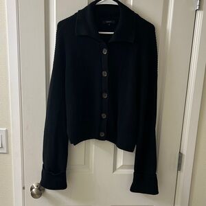 Quince Black Button-Up Cardigan